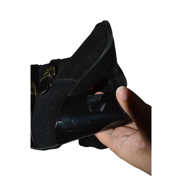 INC International Concepts Black Jaydie Boots Women's Size 7.5 Leather Buckles - Picture 9 of 11